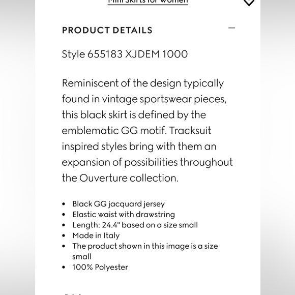 XXL Black Gucci GG all over print A-line skirt - Picture 10 of 10